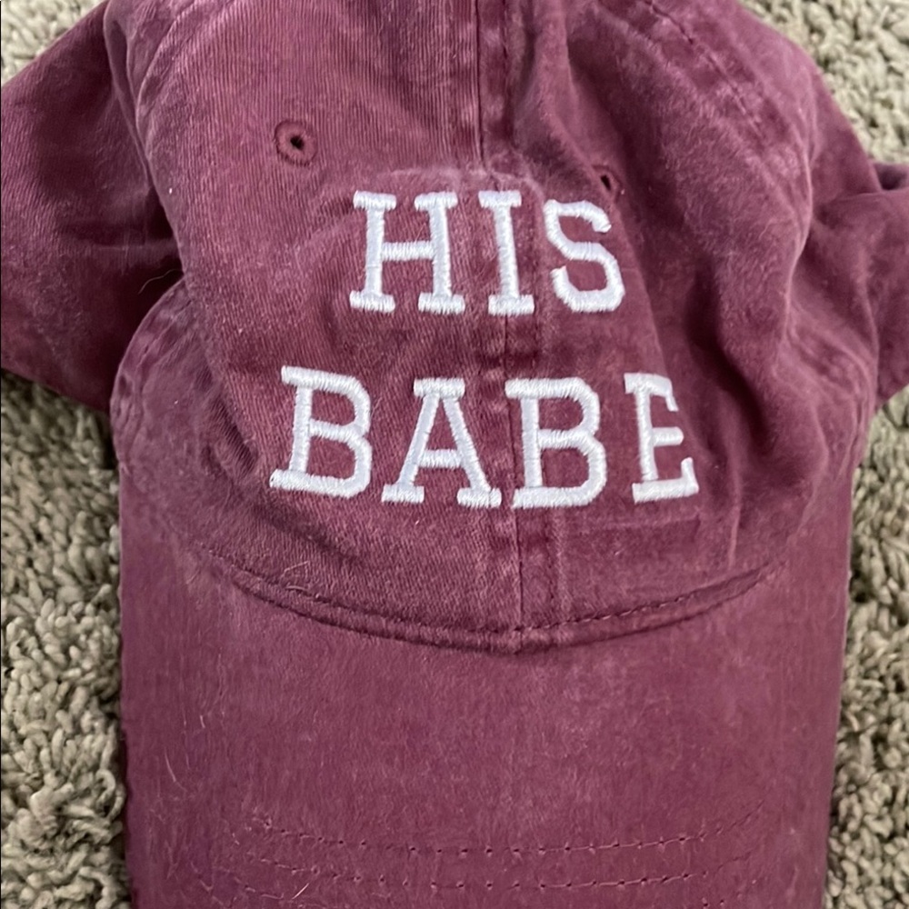 Maroon 'His Babe' Cap